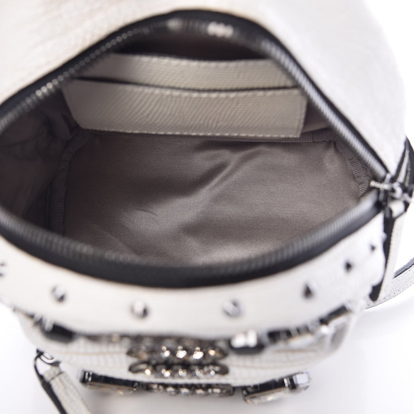 Crocodile Swarovski Crystal X-Mini Bebe Boo Backpack White