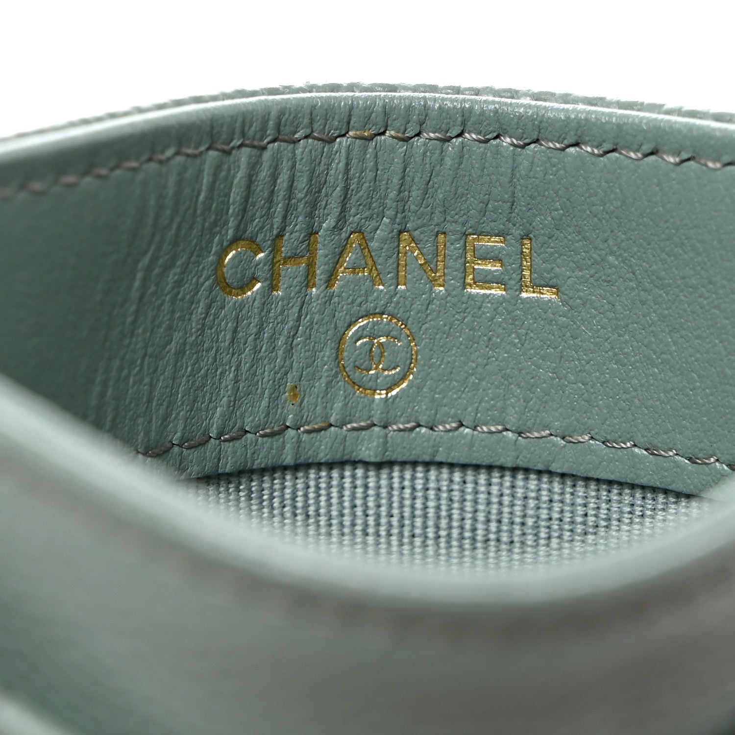 Chanel Caviar Quilted Card Holder Light Blue 6 of 10