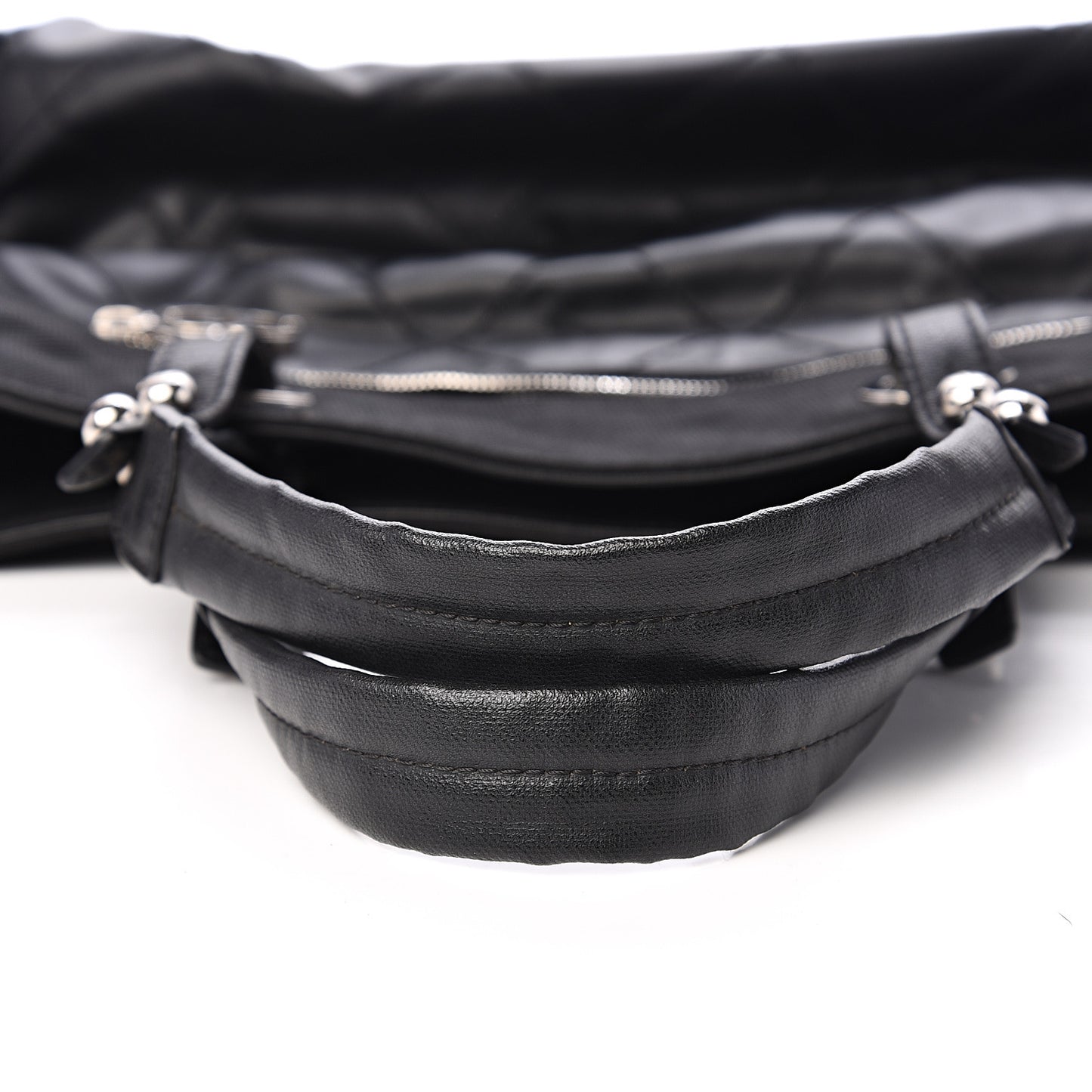Coated Canvas Large Paris Biarritz Tote Black