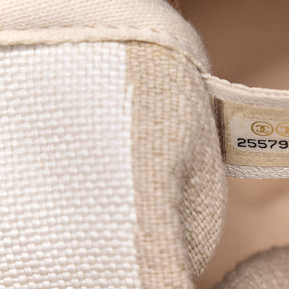 Chanel Canvas Large Shopping Tote White Beige 7 of 12