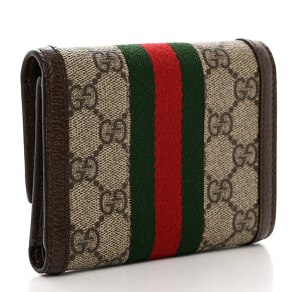 Gucci GG Supreme Monogram Web Ophidia Compact Wallet Beige New Acero 3 of 7