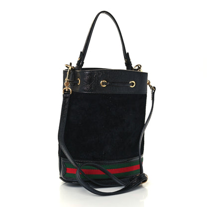 Gucci Suede Patent Web Small Ophidia Bucket Bag Black 3 of 11