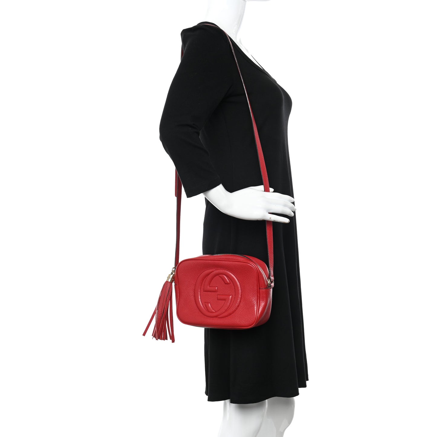 Pebbled Calfskin Small Soho Disco Bag Tabasco Red