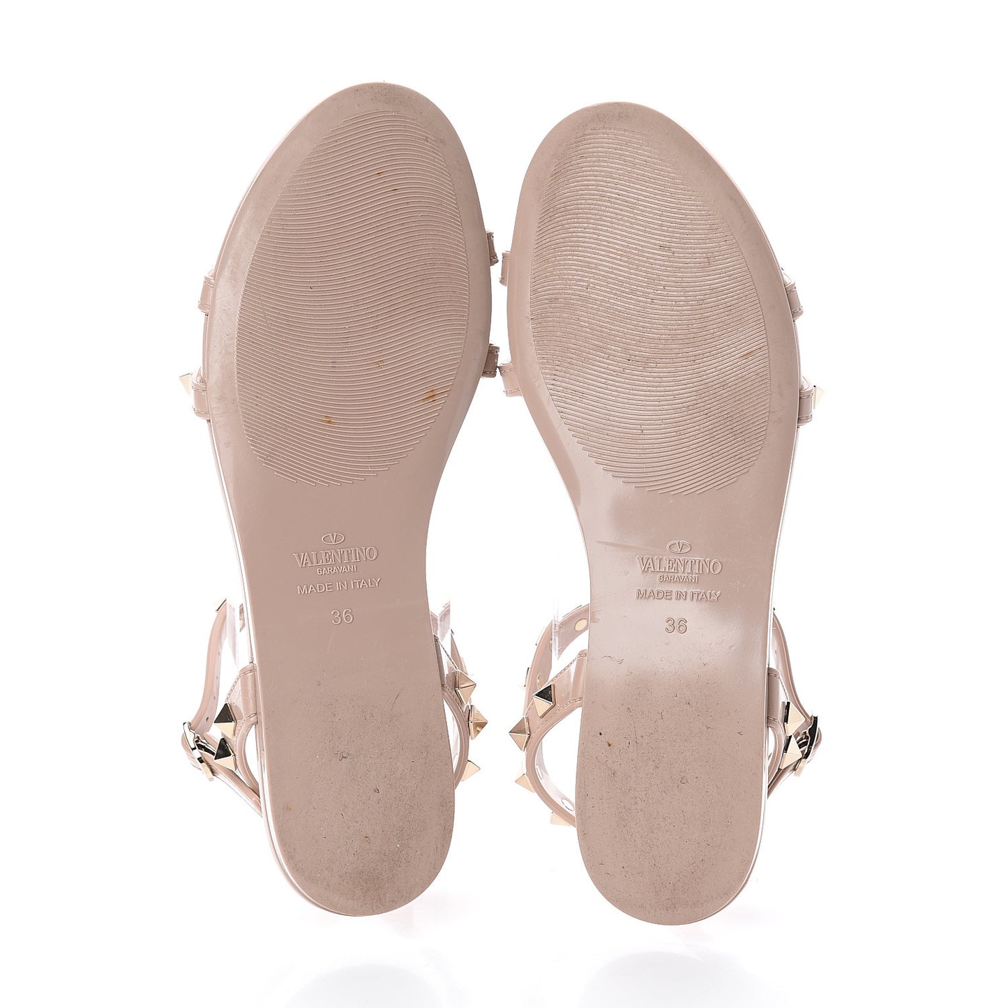 PVC Jelly Rockstud Caged Sandals 36 Poudre