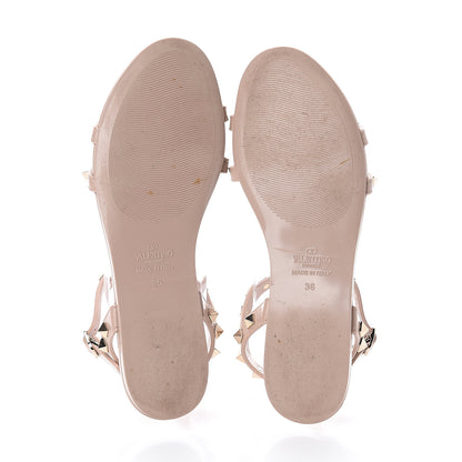 Valentino Garavani PVC Jelly Rockstud Caged Sandals 36 Poudre 5 of 7