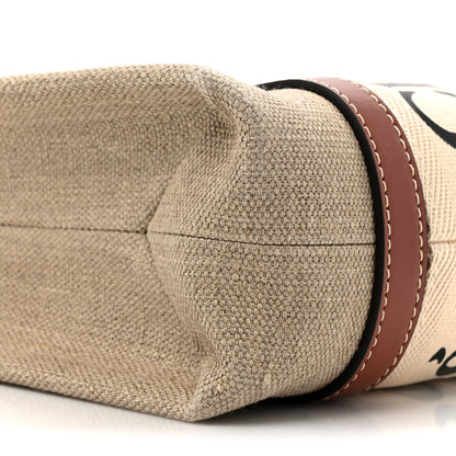 Chloe Linen Calfskin Small Woody Ribbon Tote With Strap White Brown 9 of 9
