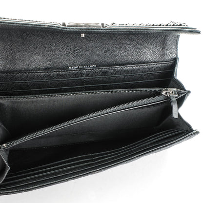 Chanel Calfskin Quilted Boy Chain Around Flap Wallet Black 5 of 7