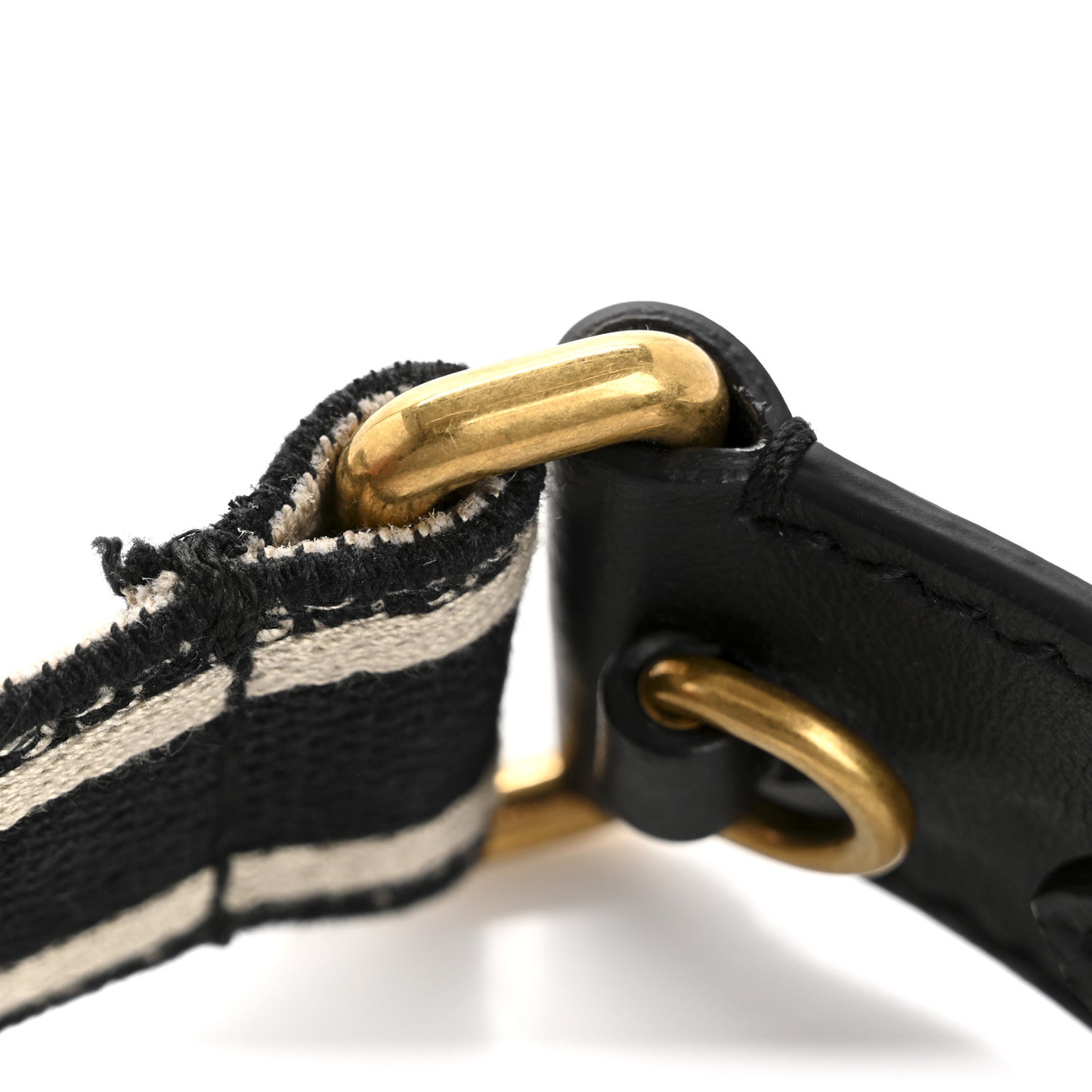 Canvas Embroidered Shoulder Strap Black