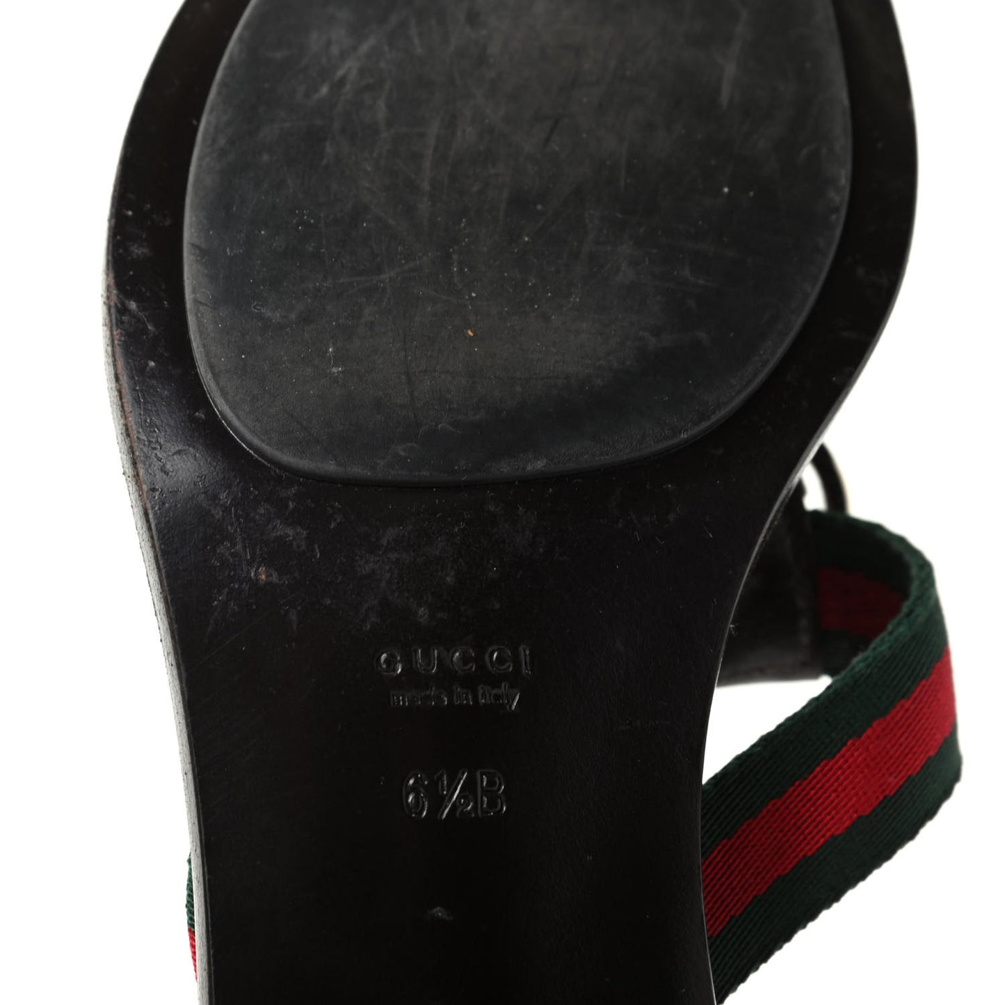 Nylon Calfskin Web Womens Thong Low Heel Sandals 6.5 Green Red Cocoa