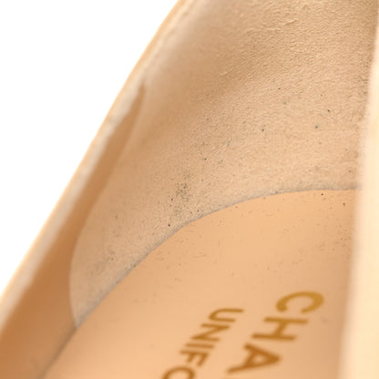 Chanel Lambskin Cap Toe CC Pumps 39 Beige Black 9 of 9