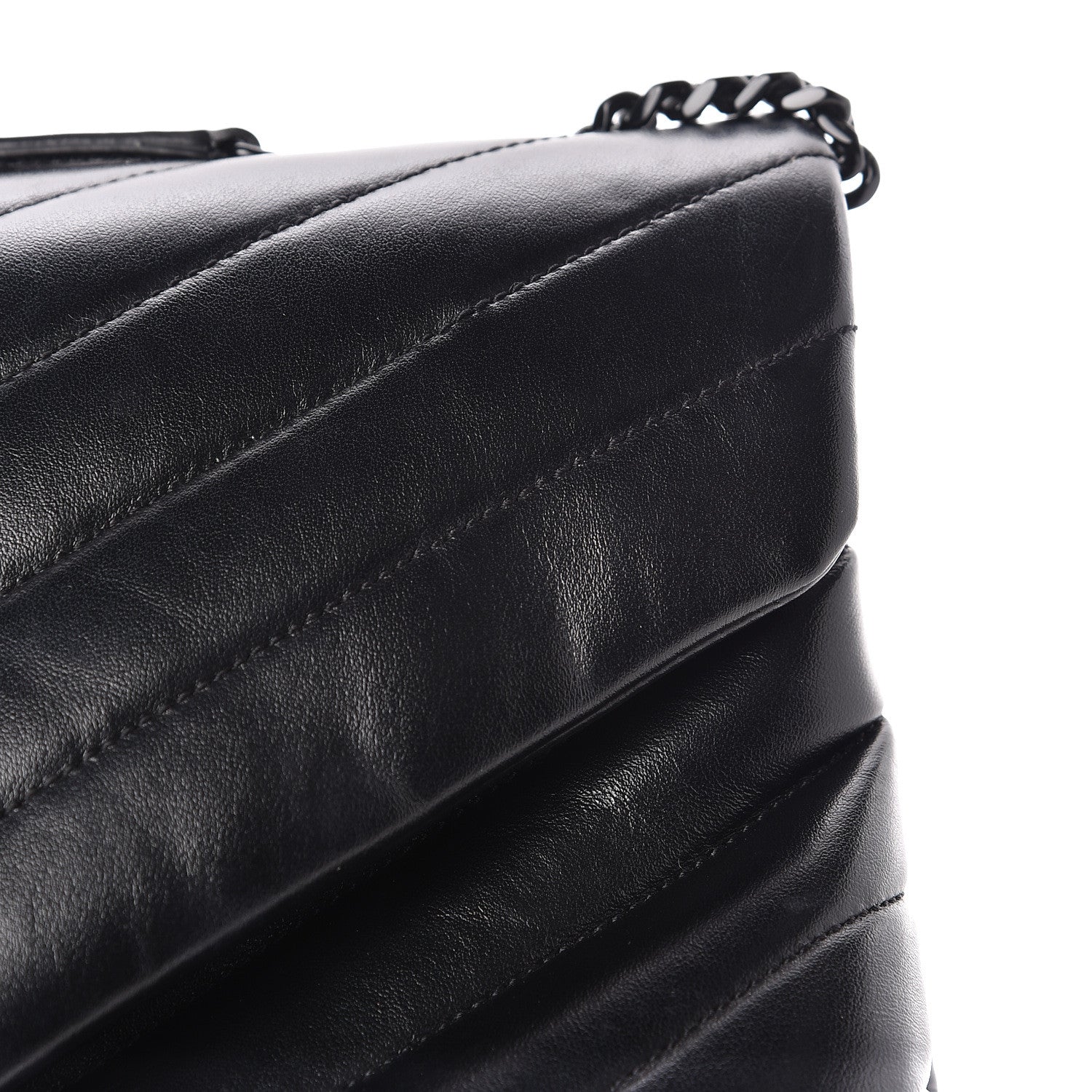Saint Laurent Calfskin Y Quilted Monogram Medium Loulou Chain Satchel Black 13 of 15