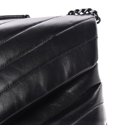 Saint Laurent Calfskin Y Quilted Monogram Medium Loulou Chain Satchel Black 13 of 15