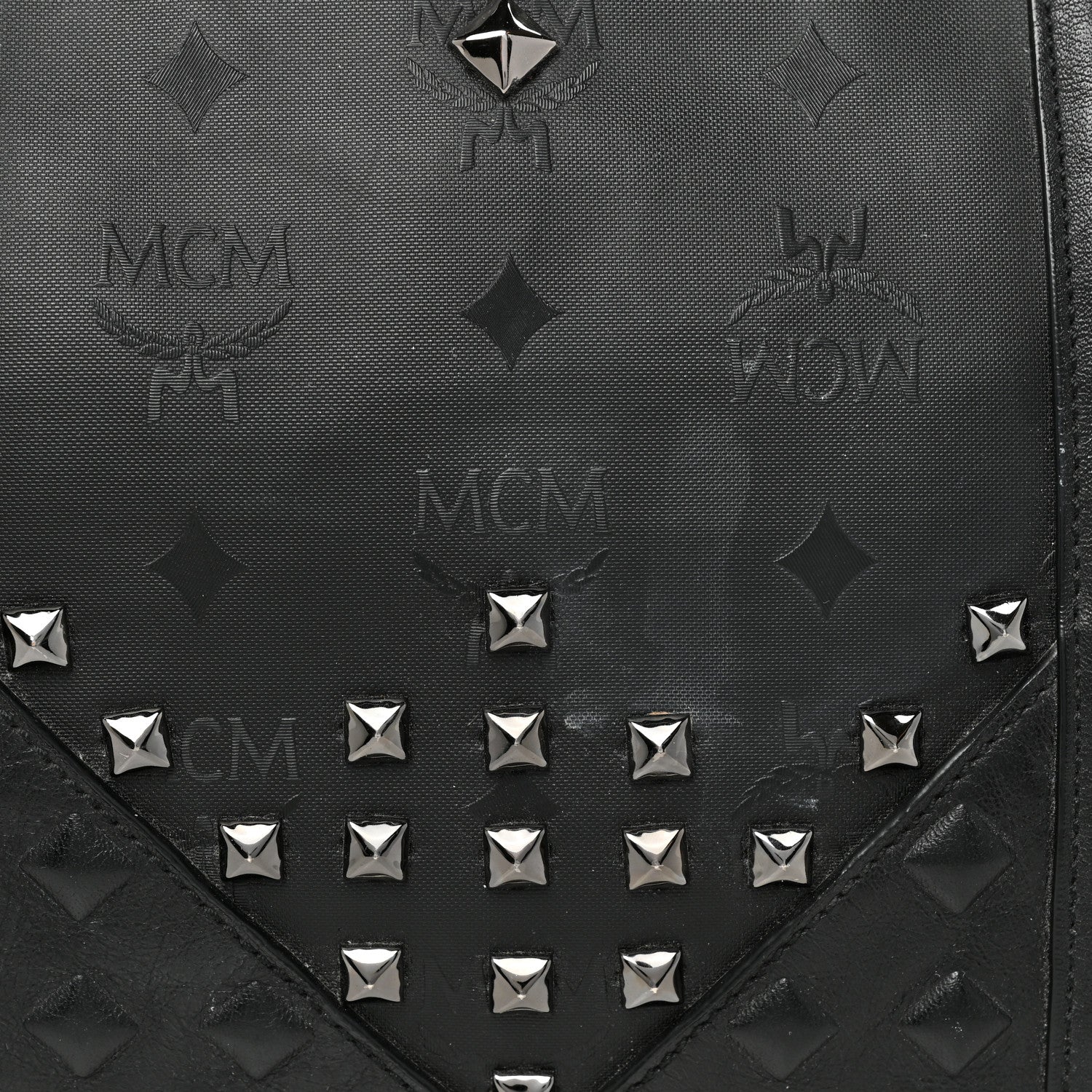 MCM Visetos Medium Stud Traveler Weekender Duffle Bag Black 12 of 12