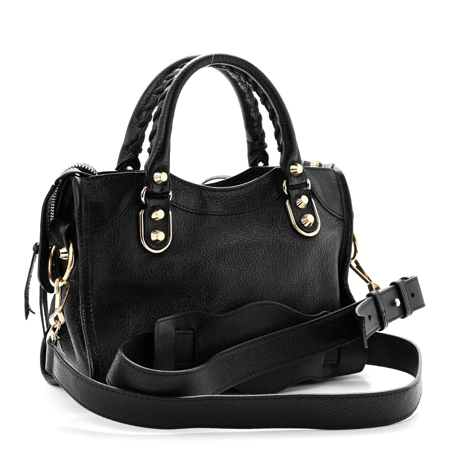 Balenciaga Chevre Gold Metallic Edge Hardware Mini City Black 4 of 11