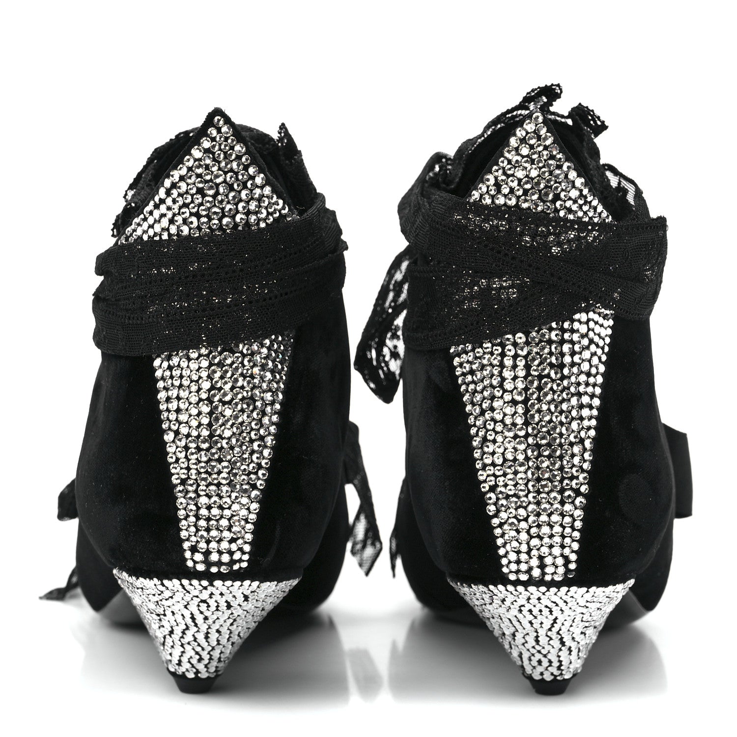 Saint Laurent Velluto Master Crystal Embellished Blaze 45 La Strass Ankle Boots 39 Black 6 of 10