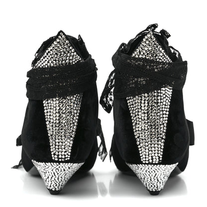 Saint Laurent Velluto Master Crystal Embellished Blaze 45 La Strass Ankle Boots 39 Black 6 of 10