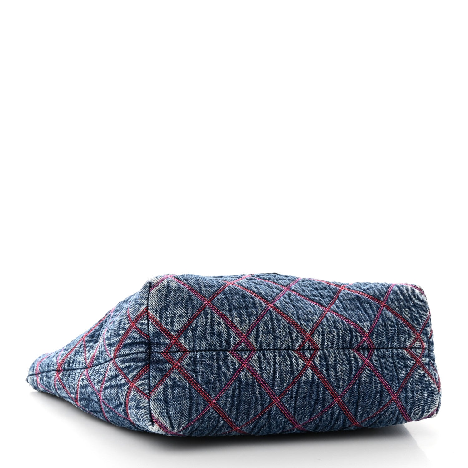 Chanel Denim Stitched Coco Beach Shopping Tote Blue 4 of 10