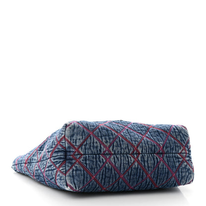 Chanel Denim Stitched Coco Beach Shopping Tote Blue 4 of 10