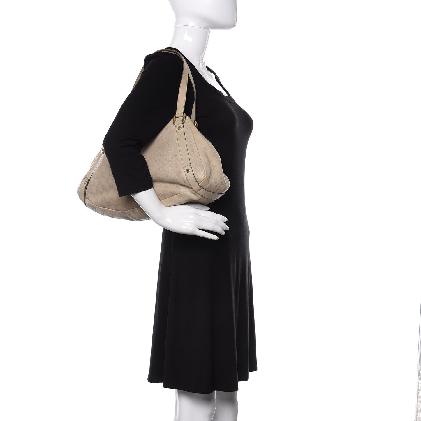 Guccissima Medium Abbey Shoulder Bag Off White