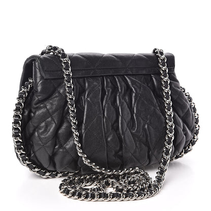 Chanel Washed Lambskin Quilted Medium Chain Around Messenger Black 3 of 10