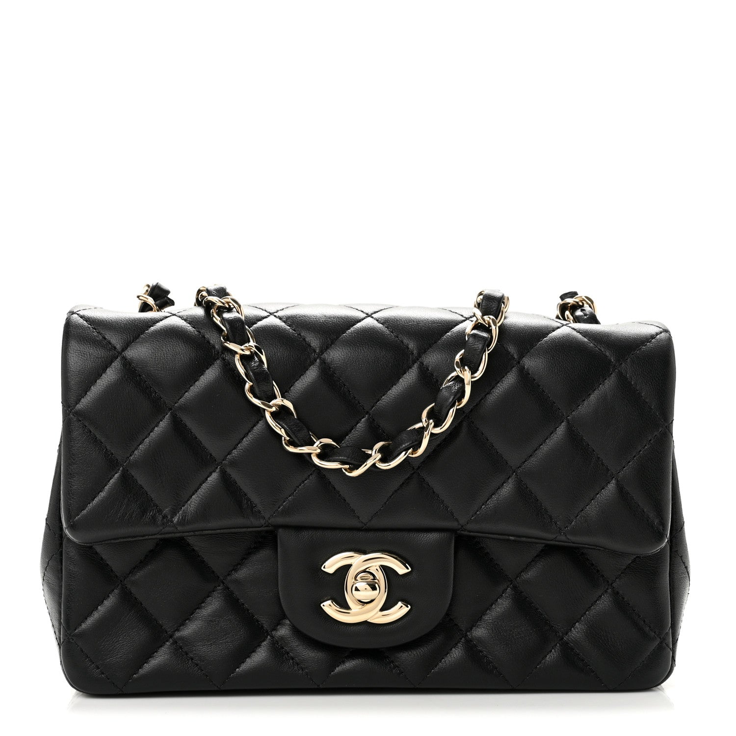 Chanel Lambskin Quilted Mini Rectangular Flap Black 1 of 11