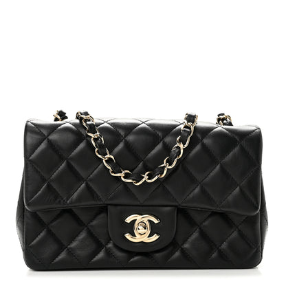Chanel Lambskin Quilted Mini Rectangular Flap Black 1 of 11