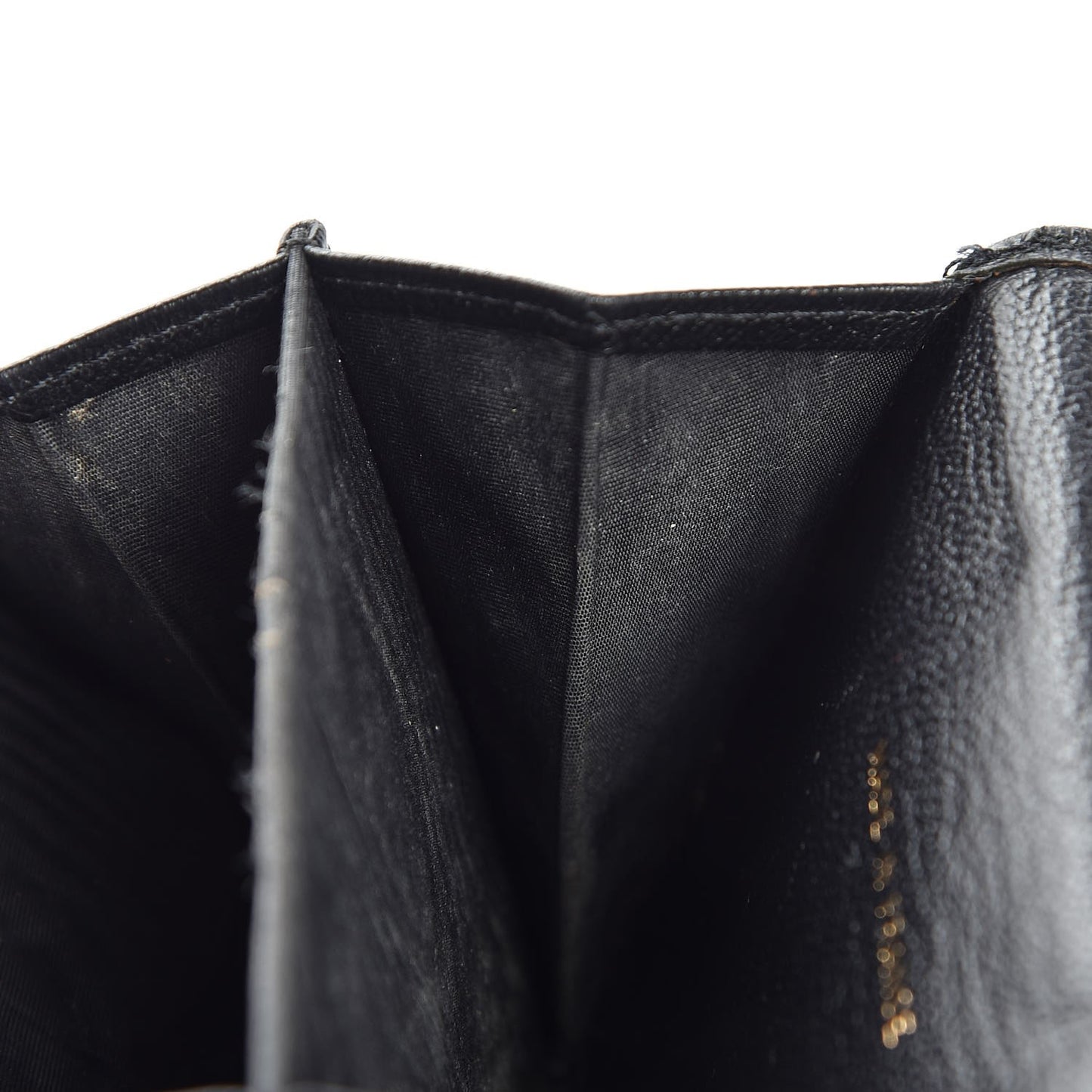 Goatskin Compact CC Flap Wallet Black