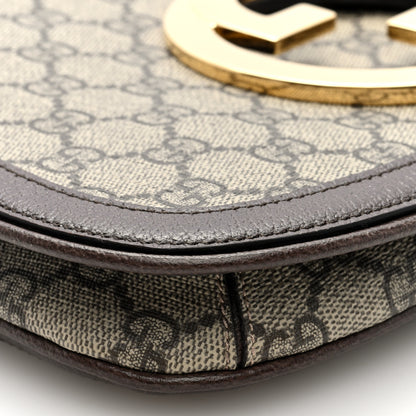 Gucci GG Supreme Monogram Textured Dollar Calfskin Blondie Chain Shoulder Flap Bag Beige Ebony New Acero 8 of 9