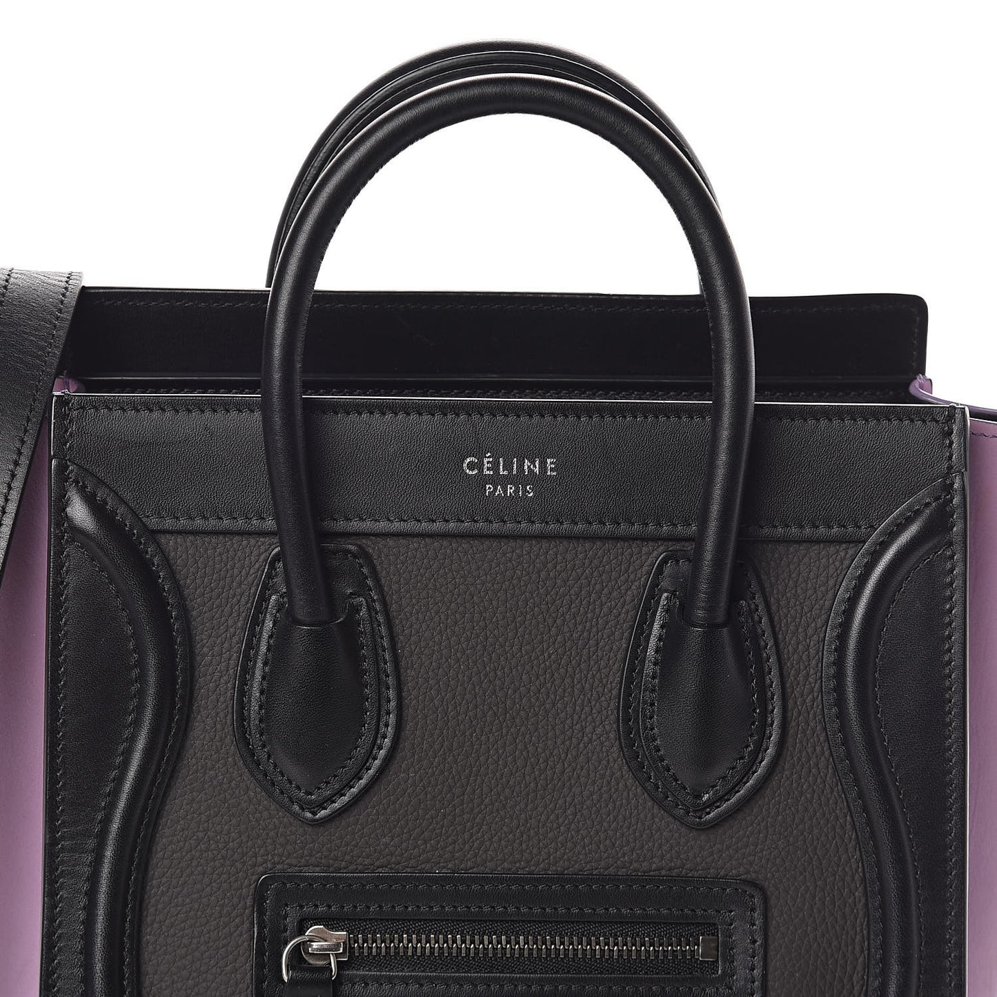 Smooth Drummed Calfskin Tri-color Nano Luggage Anthracite
