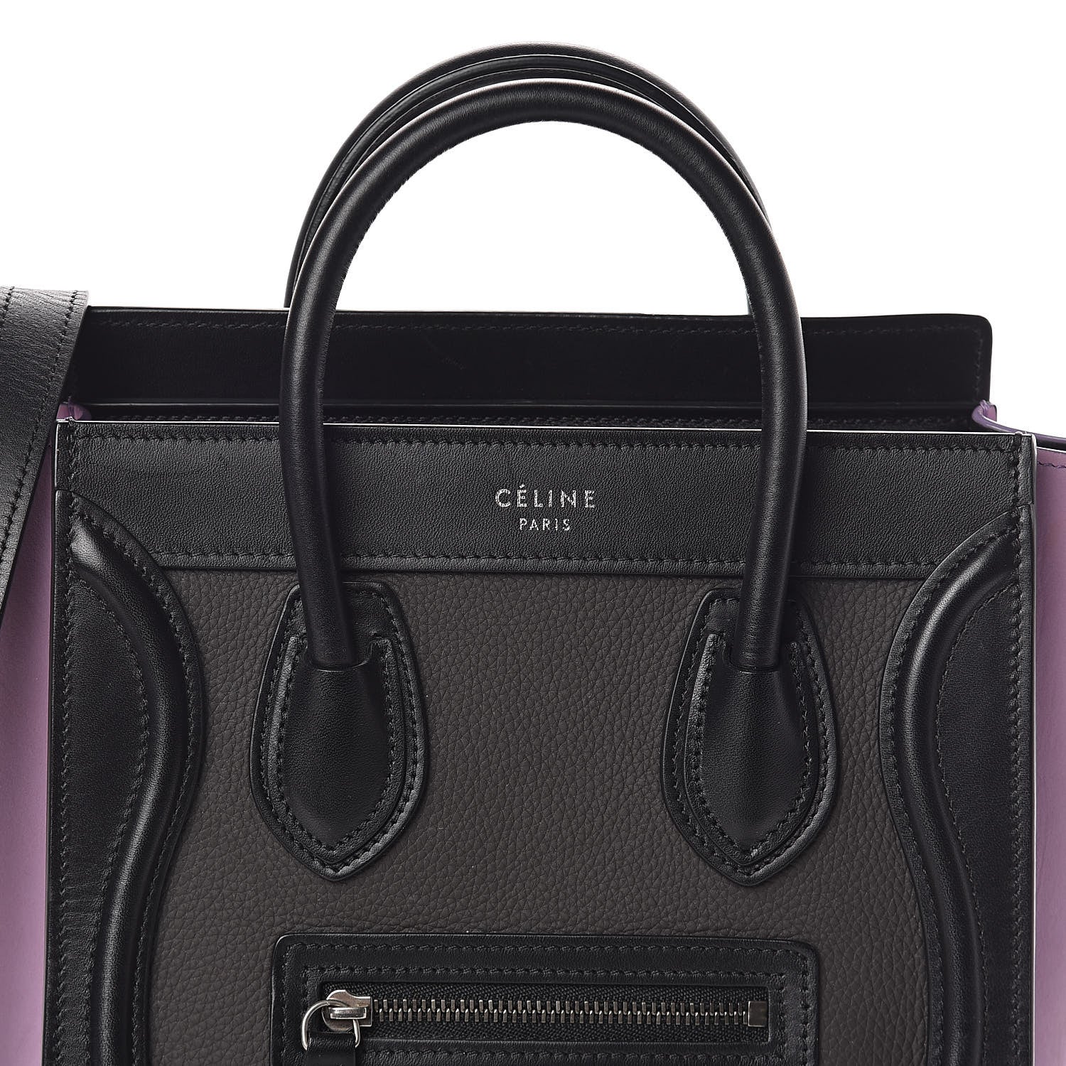 Celine Smooth Drummed Calfskin Tri-color Nano Luggage Anthracite 7 of 12