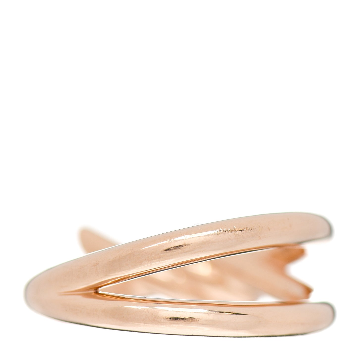 18K Rose Gold Knot Double Row Ring 54 6.75