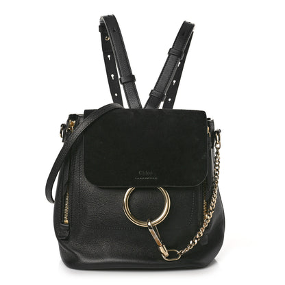 Chloe Suede Calfskin Small Faye Backpack Black 1 of 9