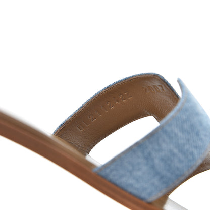 Hermes Denim Canvas Oran Sandals 40.5 Bleu Clair 8 of 9