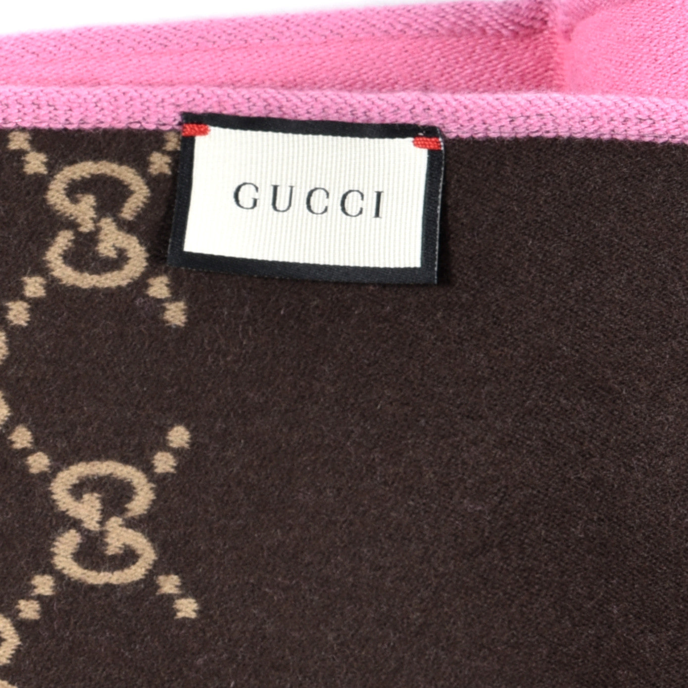 Wool Silk GG Monogram Ripon Simple Scarf Roseate
