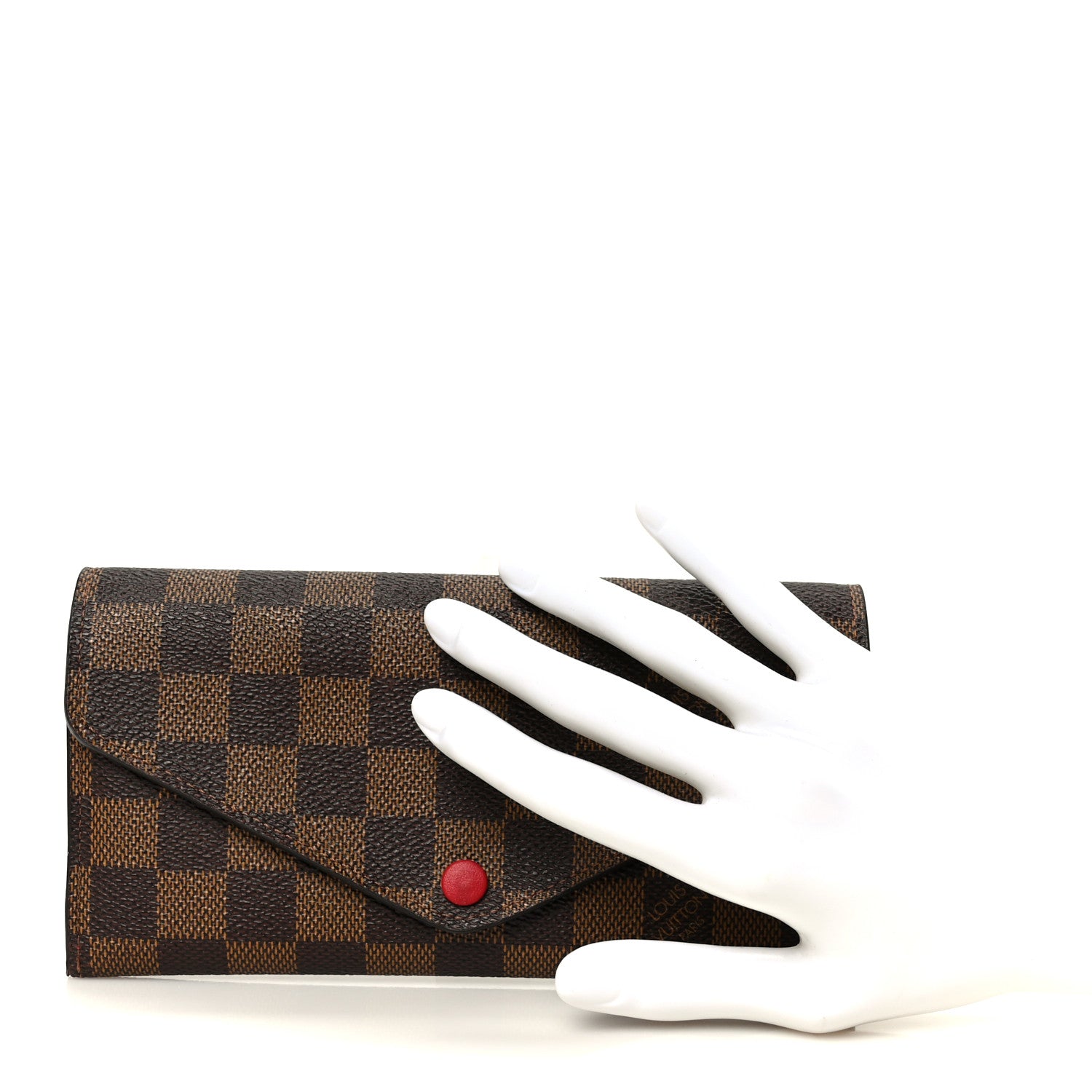 Louis Vuitton Damier Ebene Josephine Wallet Red 3 of 14