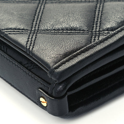 Saint Laurent Lambskin Diamond Quilted Becky Chain Wallet Black 10 of 11