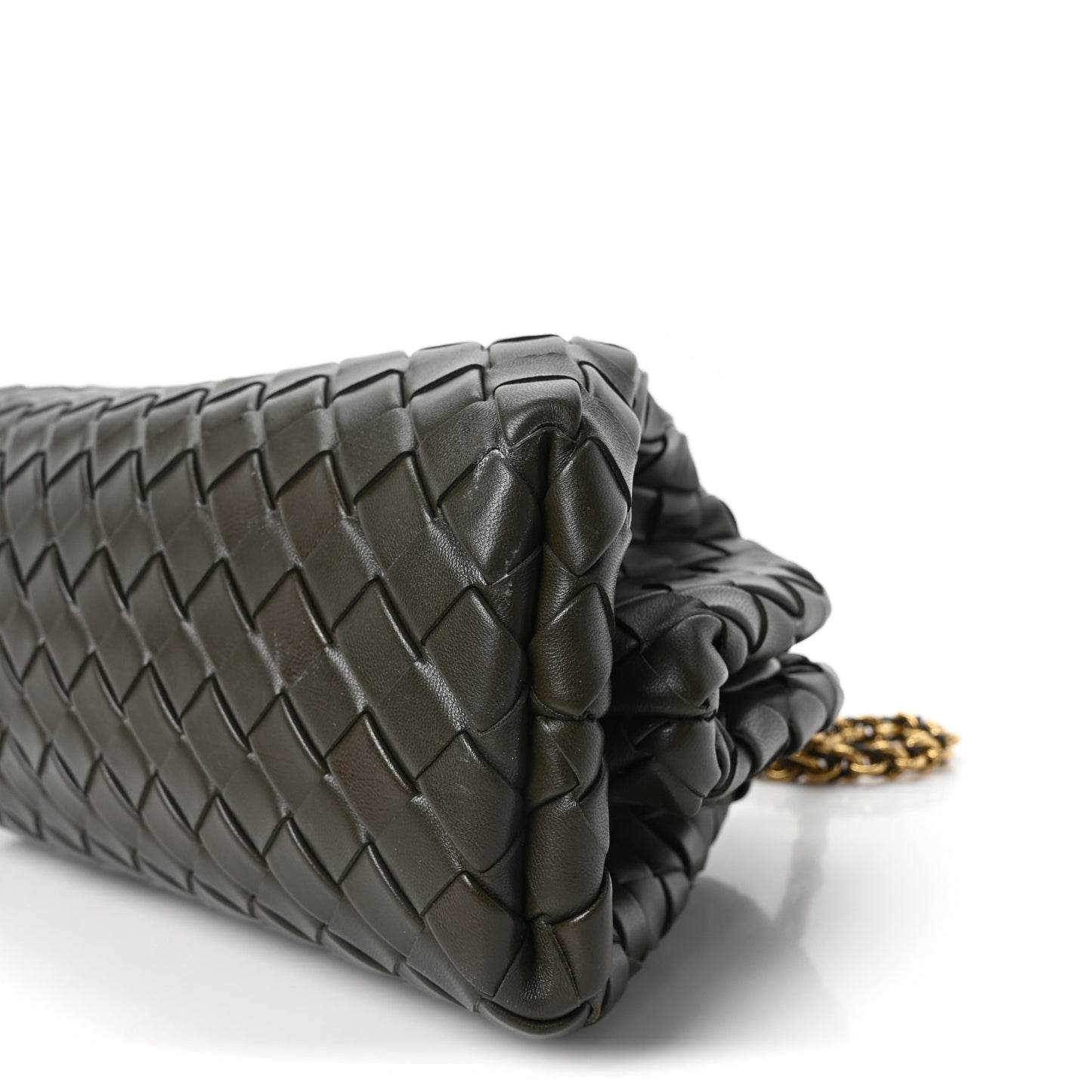 Nappa Intrecciato Teen The Lauren 1980 Clutch With Chain Kaki