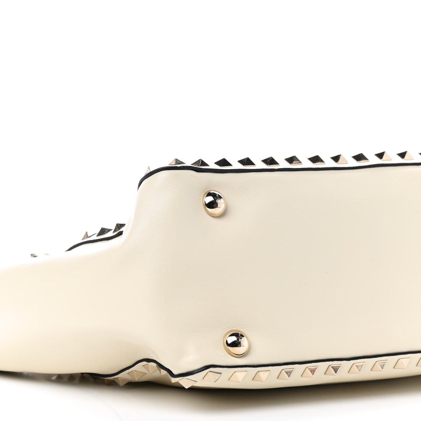 Vitello Small Rockstud Tote Ivory