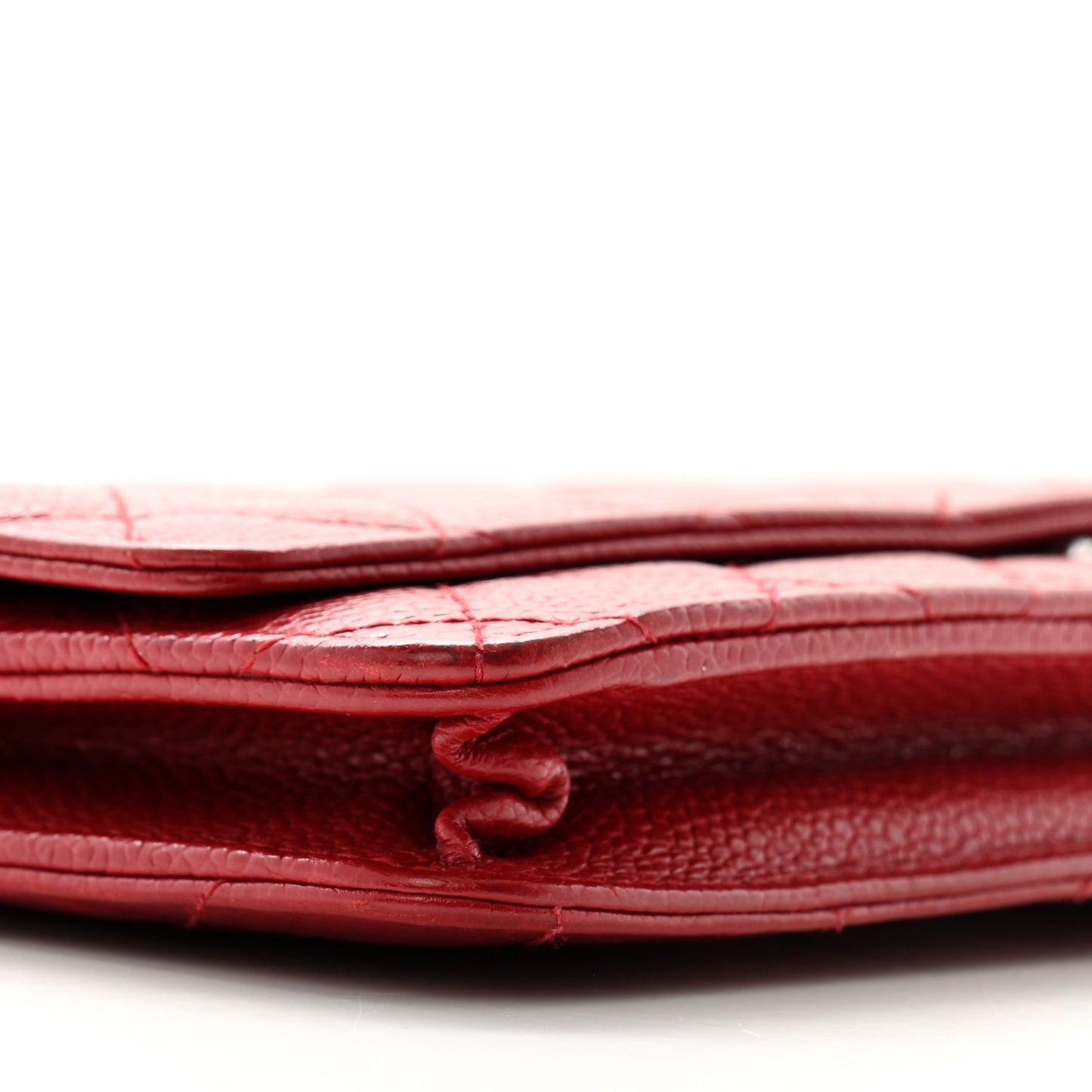 Caviar Quilted Wallet on Chain WOC Red