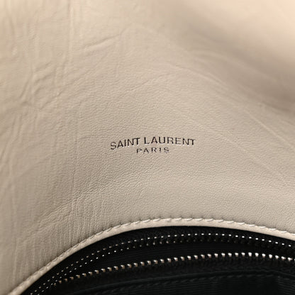 Saint Laurent Lambskin Quilted Medium Loulou Puffer Monogram Chain Satchel Crema Soft 6 of 11