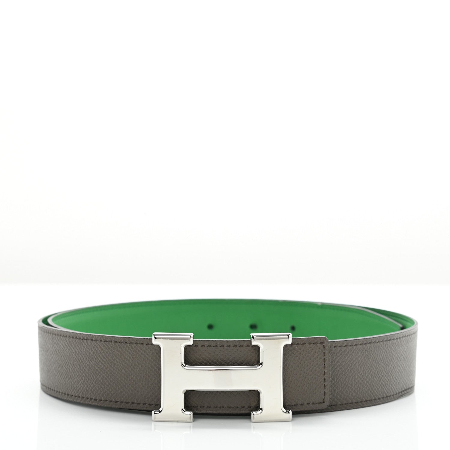 Hermes Epsom Swift 32mm H Belt 90 Bambou Etain 1 of 7