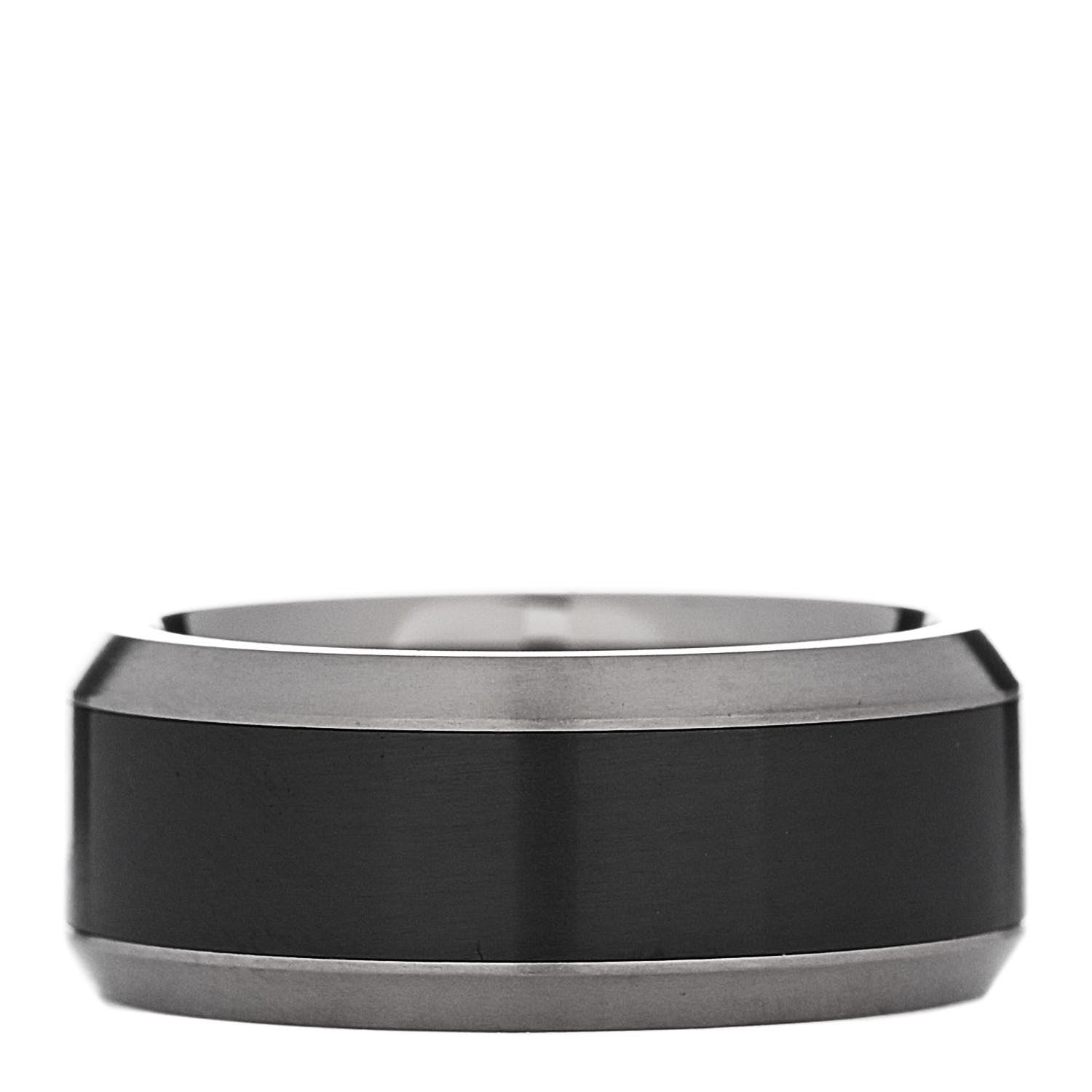 David Yurman Black Titanium 8.5mm Beveled Band Ring 54 7 1 of 4