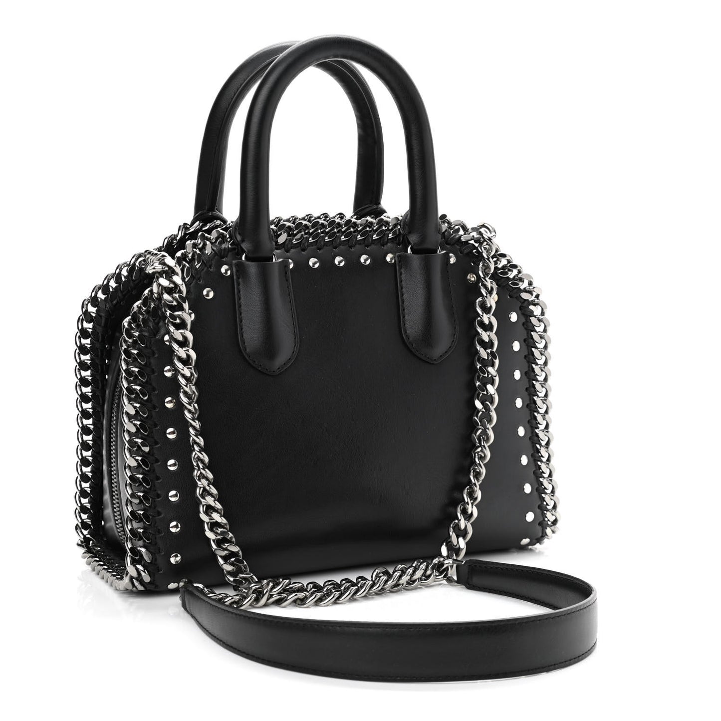 Eco Alter Nappa Mini Falabella Box Bird Top Handle Bag Black