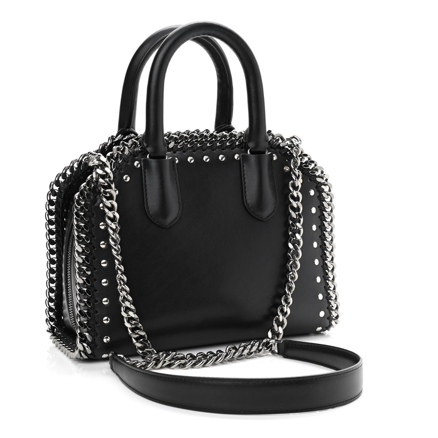 Stella McCartney Eco Alter Nappa Mini Falabella Box Bird Top Handle Bag Black 3 of 10