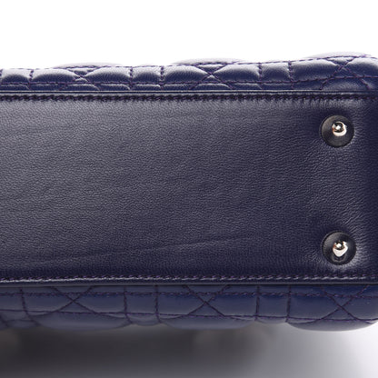 Christian Dior Lambskin Cannage Small Lucky Badges My Lady Dior Navy 10 of 15
