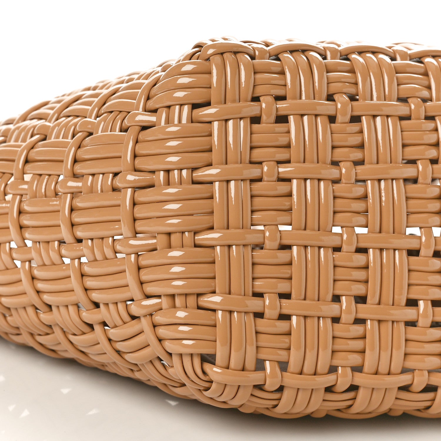 Balenciaga Varnished Faux Calfskin Braided XS Bistro Basket Beige 9 of 10