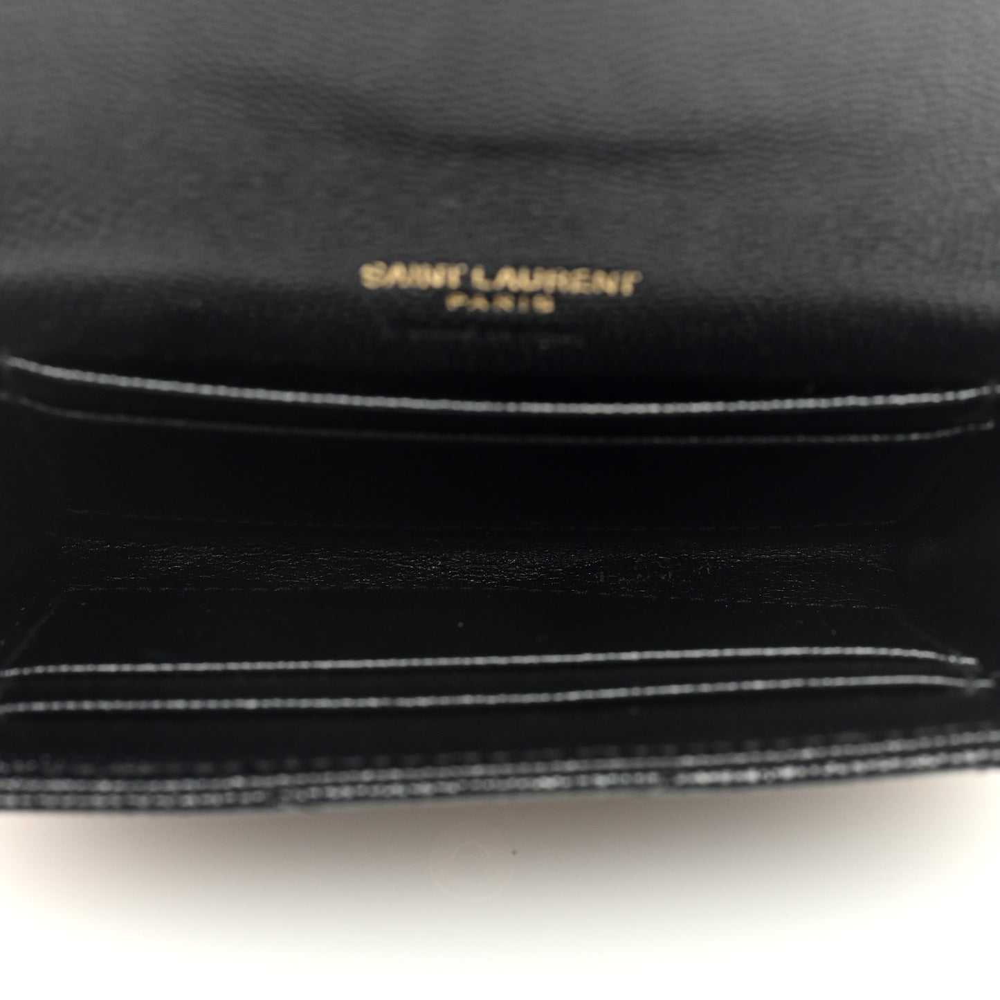 Grain De Poudre Matelasse Chevron Small Monogram Envelope Wallet Black