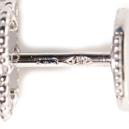 Van Cleef & Arpels 18K White Gold Mother of Pearl Sweet Alhambra Earrings 6 of 7