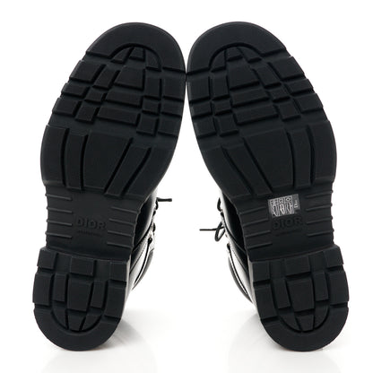 Christian Dior Oblique Calfskin Mens Explorer II Buckle Hiking Boots 45 Black Blue 5 of 9