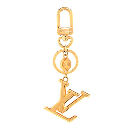 Louis Vuitton Metal LV Facettes Bag Charm Key Holder Gold 1 of 5